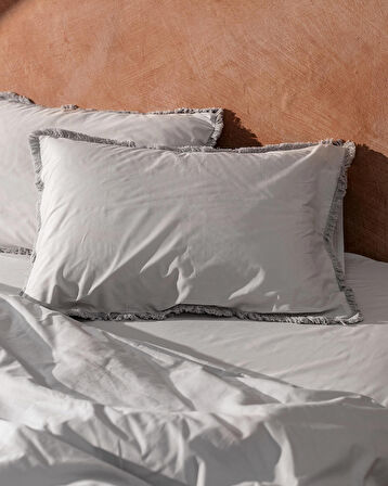 Madame Coco Sona King Size Püsküllü Nevresim Takımı - Gri