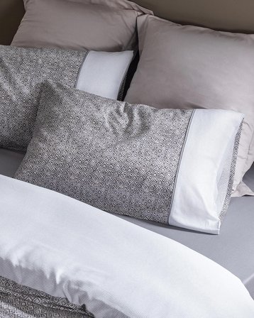 Madame Coco Diane Tek Kişilik Madame Coco Crep Baskılı Nevresim Takımı - Gri