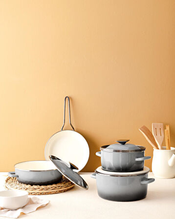 Madame Coco La Garde Kısa Tencere - Gri - 24 cm