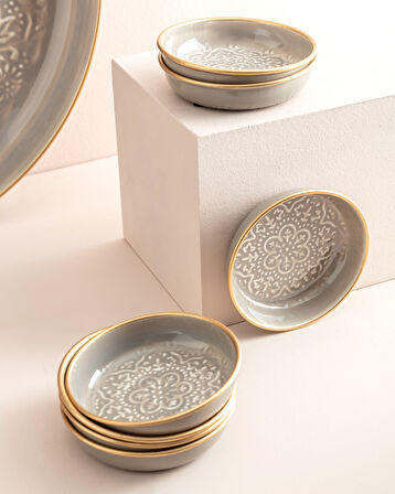 Rosalie 8 Parça Tabak Seti - Gri