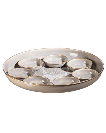 Rosalie 8 Parça Tabak Seti - Gri