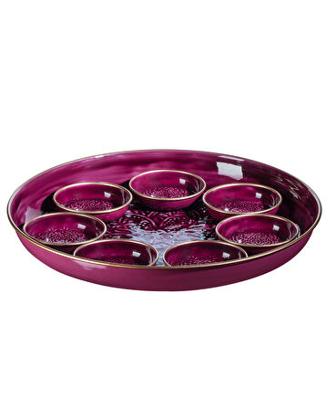 Madame Coco Rosalie 8 Parça Tabak Seti - Bordo