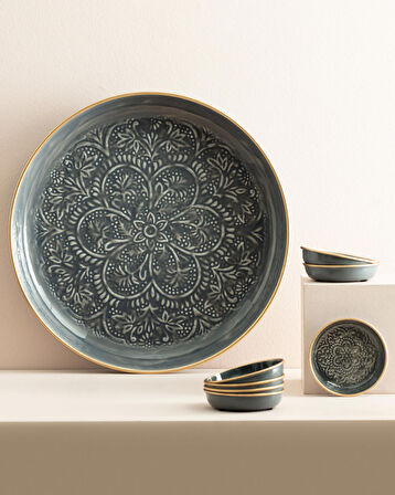 Madame Coco Rosalie 8 Parça Tabak Seti - Antrasit