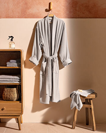 Carla Kimono Unisex %100 Pamuk Bornoz Set