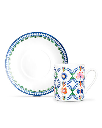 Elita 2'li Kahve Fincan Takımı - Renkli - 90 ml