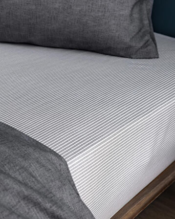 Madame Coco Juin King Size Pamuklu Baskılı Nevresim Takımı - Antrasit