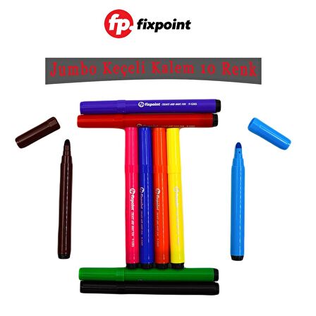 FixPoint Jumbo Keçeli Kalem 10 Renk ( P-5365 )