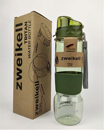 Zweikell Camry Military Green 650 Ml Yeşil Tritan Suluk.