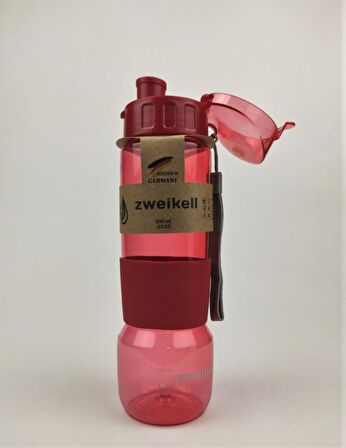 Zweikell Camry Maroon Red 650 Ml Kırmızı Tritan Suluk.