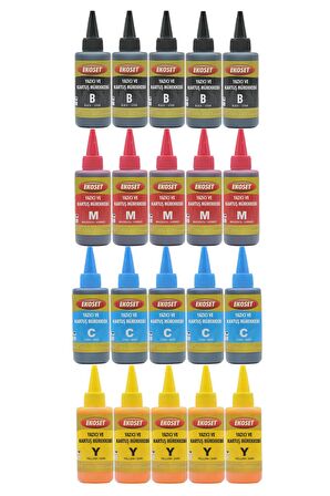 Ekoset Yazıcı ve Kartuş dolum mürekkebi 4 renk 4x500ml