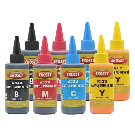 Ekoset Epson L200 L210 L220 uyumlu Muadil Mürekkep 4x200ml 4 Renk 