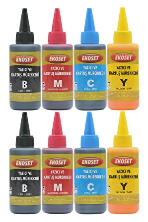 Ekoset Epson L200 L210 L220 uyumlu Muadil Mürekkep 4x200ml 4 Renk 