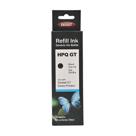 Ekoset hp GT51, GT53, 30, 32 Uyumlu Siyah Mürekkep 100ml