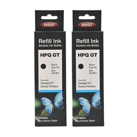 Ekoset hp Smart Tank 515 uyumlu Siyah mürekkep 100ml 2'li set