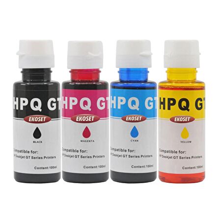 Ekoset hp GT51, GT52, GT53, 30, 31, 32 uyumlu mürekkep 4 renk
