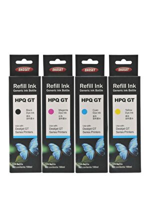 Ekoset hp GT51, GT52, GT53, 30, 31, 32 uyumlu mürekkep 4 renk