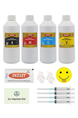 Ekoset hp Tanklı yazıcılar için uyumlu mürekkep 4x1Litre
