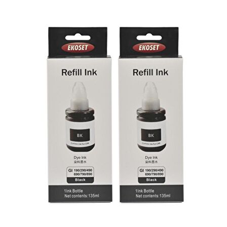 Ekoset Canon Pixma G4411 uyumlu Siyah mürekkep 2 adet 135 ml