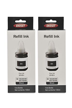 Ekoset Canon Pixma G4411 uyumlu Siyah mürekkep 2 adet 135 ml