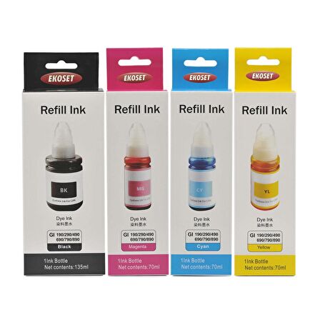 Ekoset Canon Pixma G2411 uyumlu mürekkep 4 renk
