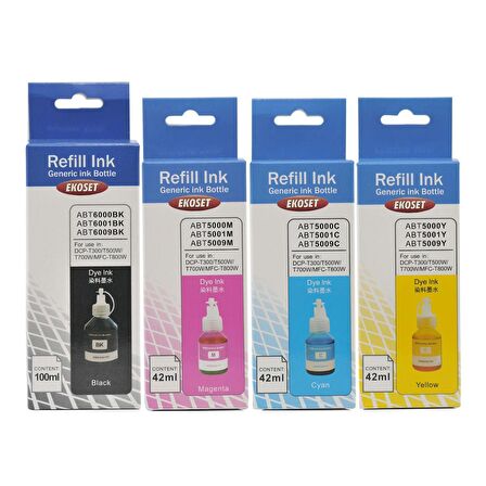 Ekoset Brother DCP-T500W uyumlu 4 renk mürekkep