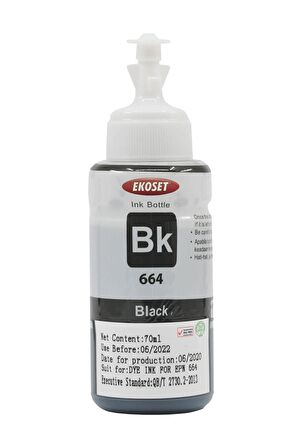 Ekoset Epson L386 Uyumlu Siyah Muadil Mürekkep 70 ml