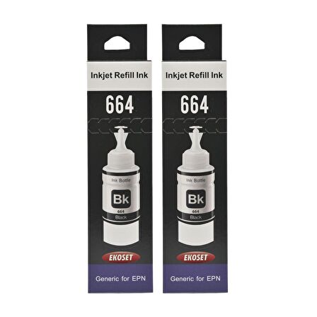 Ekoset Epson L550 Uyumlu Siyah Muadil Mürekkep 2 adet 70 ml