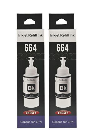 Ekoset Epson L550 Uyumlu Siyah Muadil Mürekkep 2 adet 70 ml
