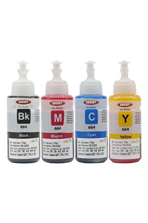 Ekoset Epson L382 L386 L455 L486 L550 L565 4 renk Muadil Mürekkep