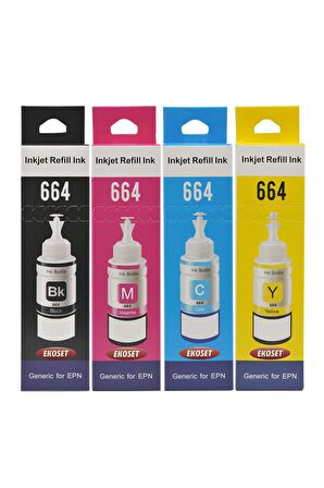 Ekoset Epson EcoTank L3060 Uyumlu 4 renk Muadil Mürekkep
