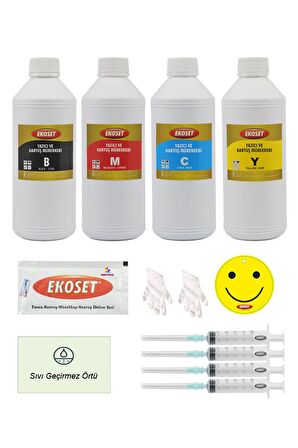 Ekoset Epson L1300 Uyumlu 4 renk Muadil Mürekkep 4x1Litre 