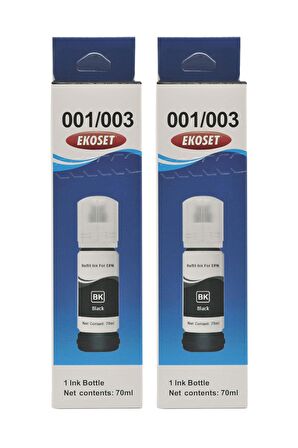 Ekoset Epson L3151 L3156 L3160 L5190 Siyah Muadil Mürekkep 2'li set 70ml 103 serisi
