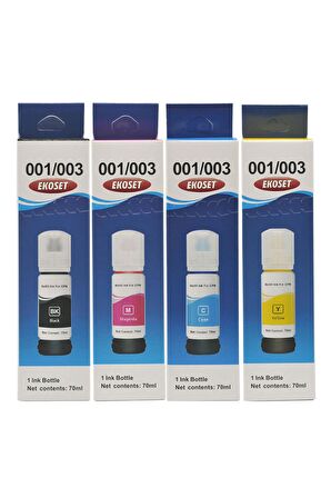 Ekoset Epson L3156 Uyumlu 4 renk Muadil Mürekkep 103 serisi