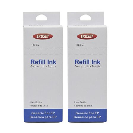Ekoset Epson L605 L655 L1455 Siyah Muadil Mürekkep 2 adet 140 ml