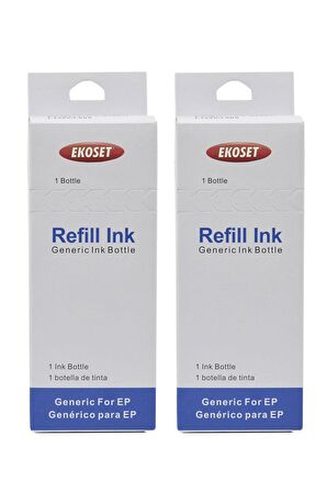 Ekoset Epson L605 L655 L1455 Siyah Muadil Mürekkep 2 adet 140 ml