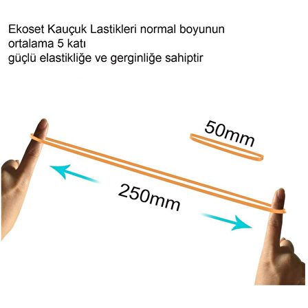 Ekoset 50x5mm Geniş Kauçuk Paket Ambalaj Lastiği 100 Adet