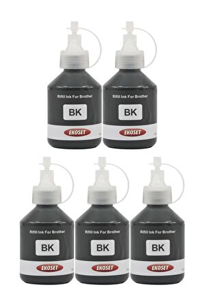 Ekoset Brother MFC T800w T810w T910w uyumlu Siyah Mürekkep 100ml 5 adet