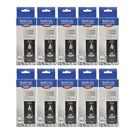 Ekoset Brother DCP T300 T310 T500w T510w uyumlu Siyah Mürekkep 100ml 10 adet