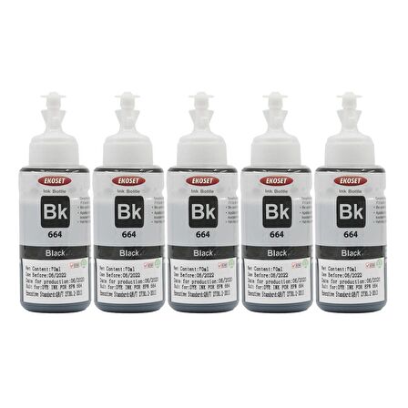 Ekoset Epson L1300 L3050 L3060 L3070 Siyah Muadil Mürekkep 70ml 5 adet