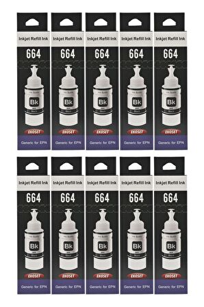 Ekoset Epson L486 L455 L550 L565 Siyah Muadil Mürekkep 70ml 10 adet