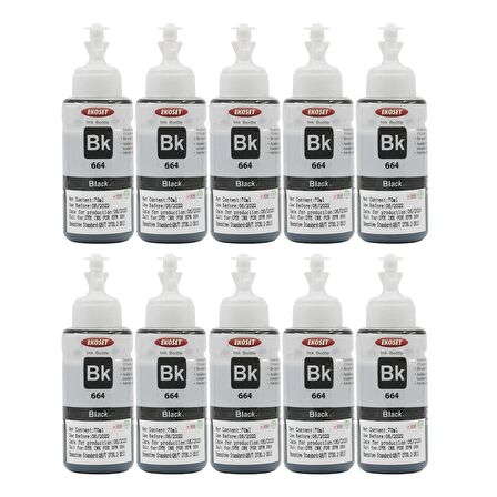 Ekoset Epson L1300 L3050 L3060 L3070 Siyah Muadil Mürekkep 70ml 10 adet