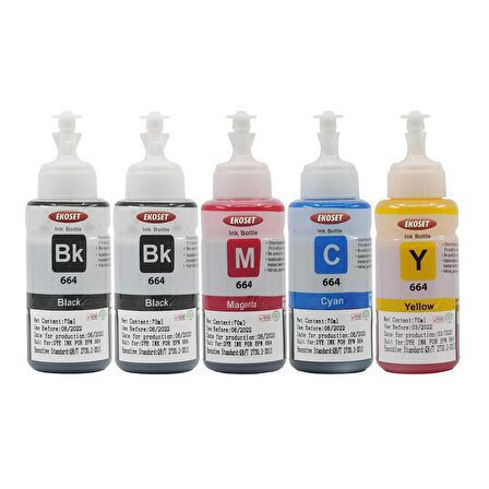 Ekoset Epson L1300 L3050 L3060 L3070 Renkli Muadil Mürekkep 70ml 5 Adet
