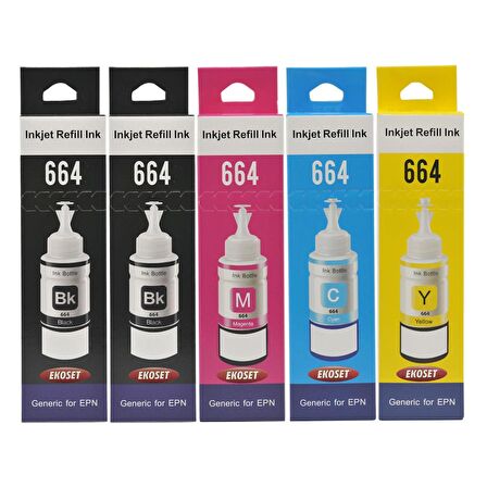Ekoset Epson L1300 L3050 L3060 L3070 Renkli Muadil Mürekkep 70ml 5 Adet
