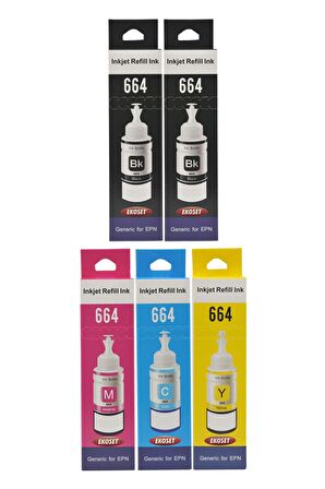 Ekoset Epson L1300 L3050 L3060 L3070 Renkli Muadil Mürekkep 70ml 5 Adet