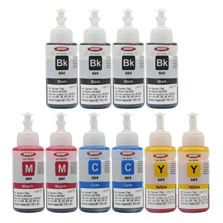 Ekoset Epson L300 L310 L355 L365 L382 L386 Renkli Muadil Mürekkep 70ml 10 Adet