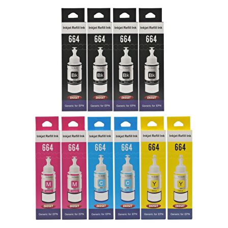 Ekoset Epson L300 L310 L355 L365 L382 L386 Renkli Muadil Mürekkep 70ml 10 Adet