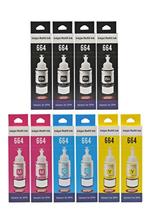 Ekoset Epson L300 L310 L355 L365 L382 L386 Renkli Muadil Mürekkep 70ml 10 Adet