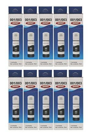 Ekoset Epson 103 L1110 L3110 L3111 L3150 Siyah Muadil Mürekkep 70ml 10 adet