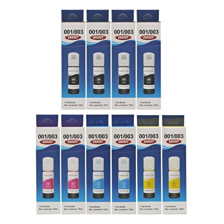 Ekoset Epson 103 L1110 L3110 L3111 L3150 Uyumlu Muadil Mürekkep 70ml 10 adet