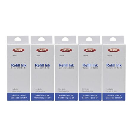Ekoset Epson Workforce M100 M105 M200 Uyumlu Muadil Mürekkep 140ml 5'li set
